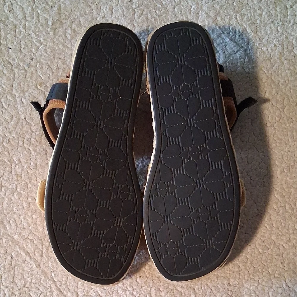 Kate Spade NY Acapulco Black and Cream Woven Sandals